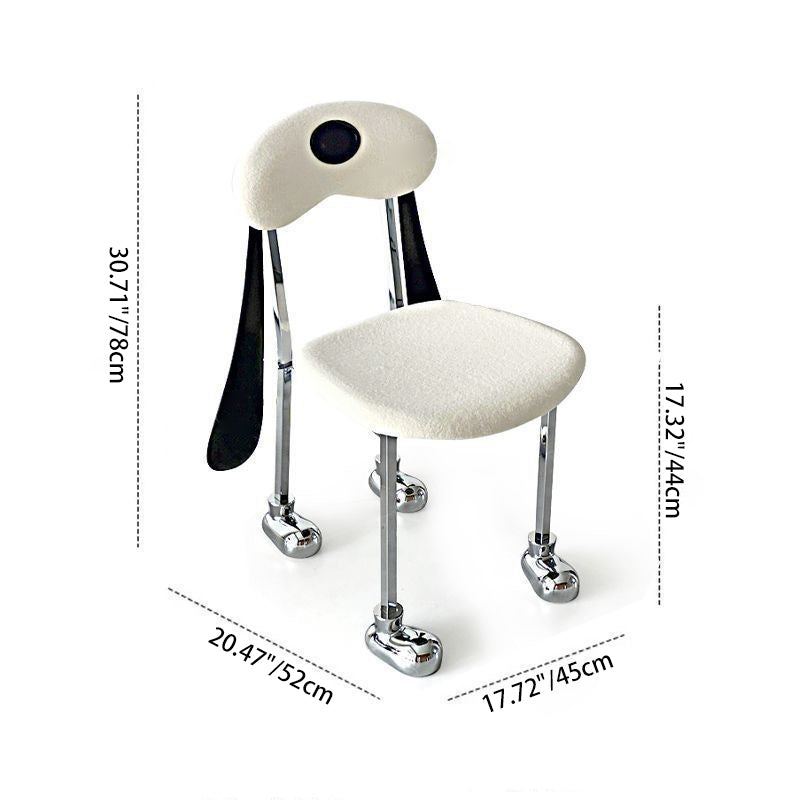 Eclectic Dog Leather Steel Dining Chair