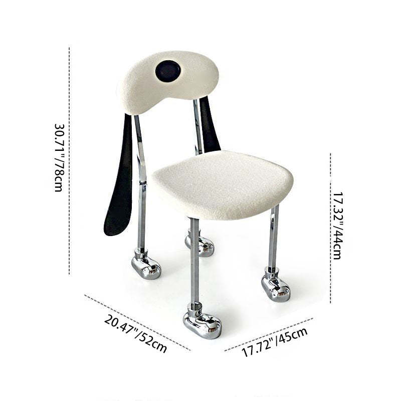 Eclectic Dog Leather Steel Dining Chair