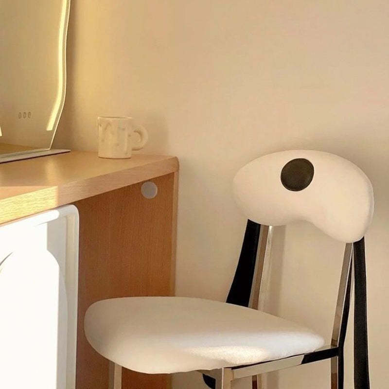 Eclectic Dog Leather Steel Dining Chair