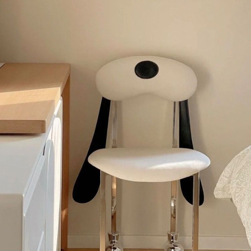 Eclectic Dog Leather Steel Dining Chair
