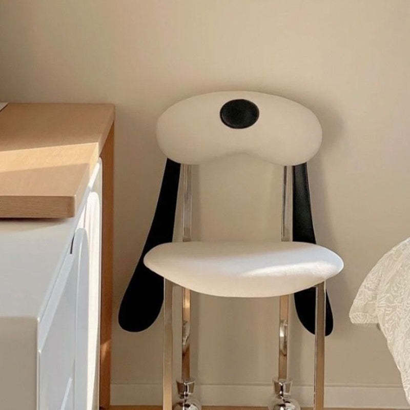 Eclectic Dog Leather Steel Dining Chair