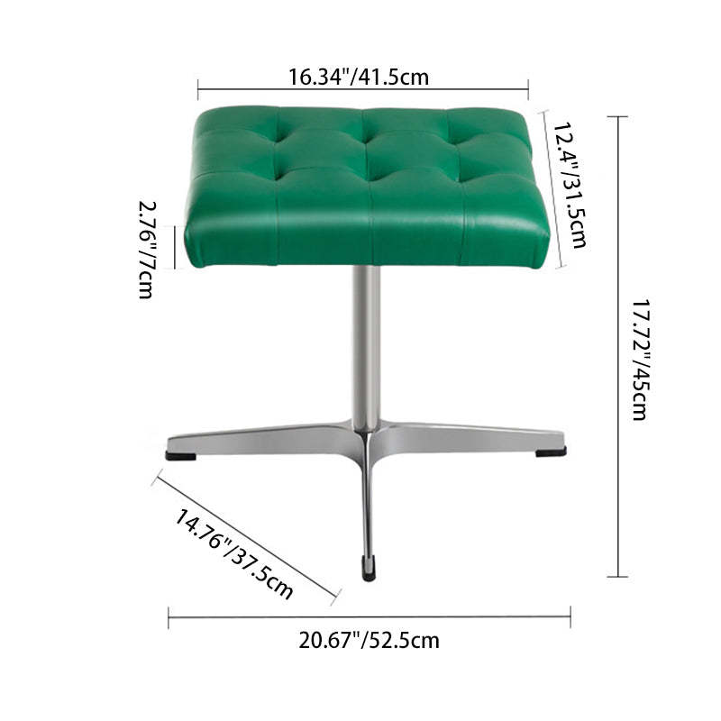 European Leather Aluminum Vanity Stool
