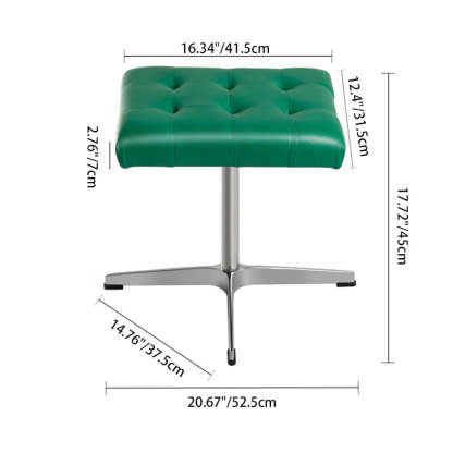 European Leather Aluminum Vanity Stool