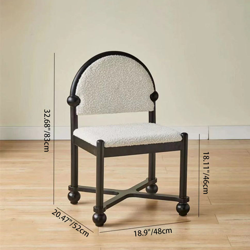 Vintage Semicircular Lambswool Vanity Stool — D