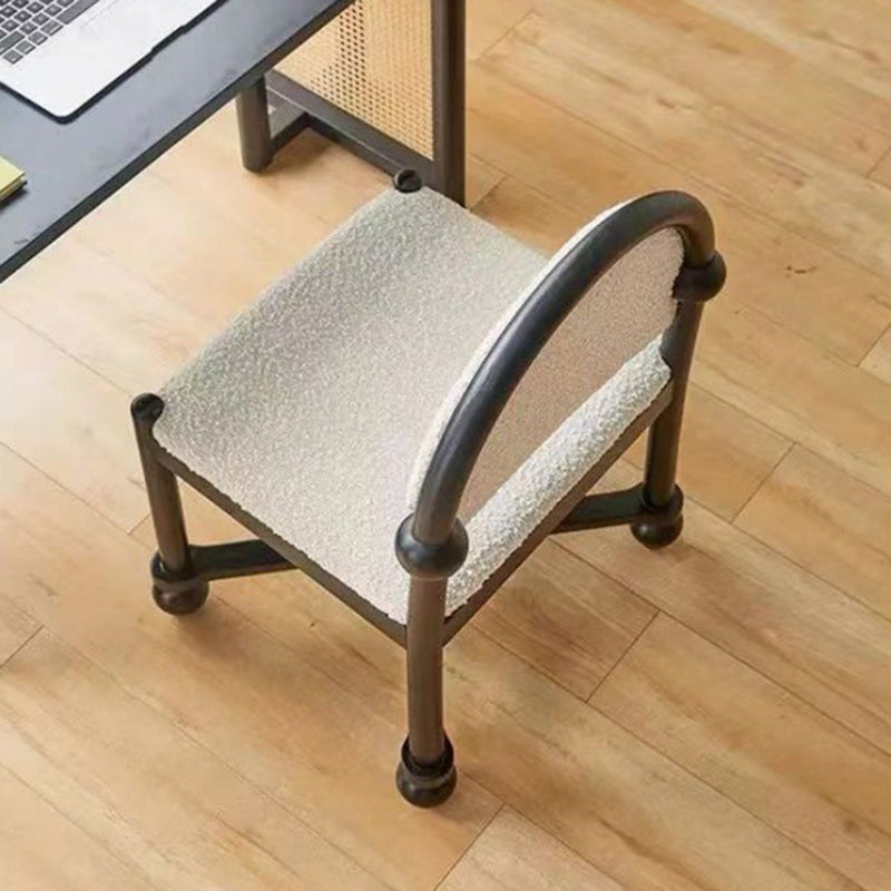 Vintage Semicircular Lambswool Vanity Stool