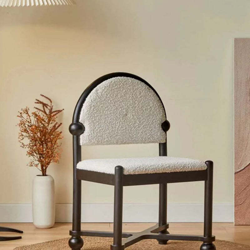 Vintage Semicircular Lambswool Vanity Stool