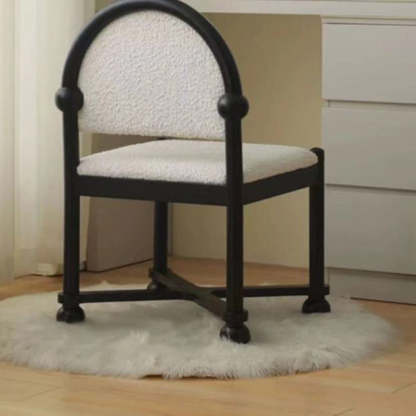 Vintage Semicircular Lambswool Vanity Stool