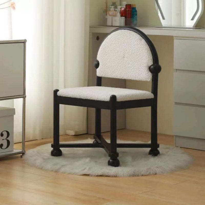 Vintage Semicircular Lambswool Vanity Stool — B