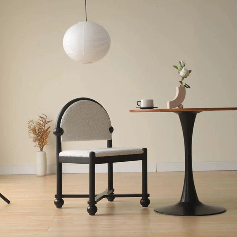 Vintage Semicircular Lambswool Vanity Stool