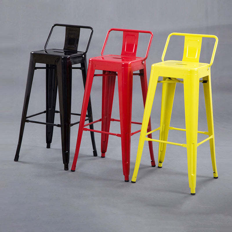 Industrial Iron Bar Stool — Blue