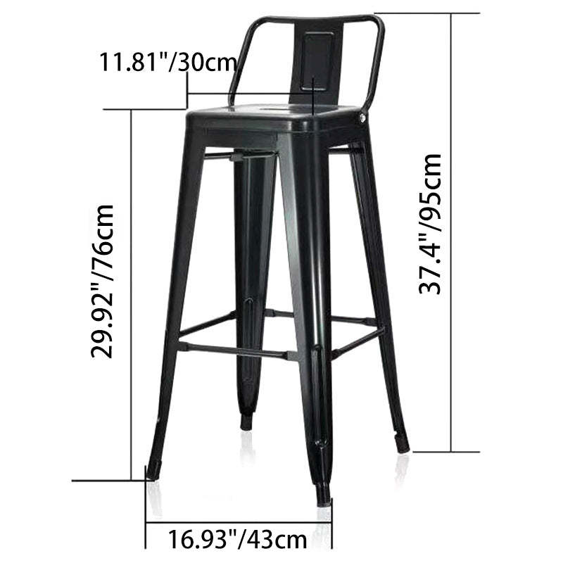 Industrial Iron Bar Stool — Green