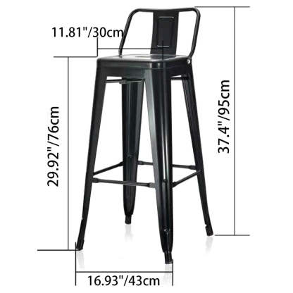 Industrial Iron Bar Stool — Green