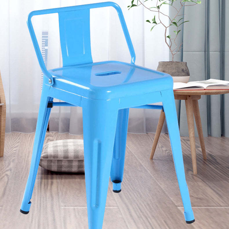 Industrial Iron Bar Stool — Red