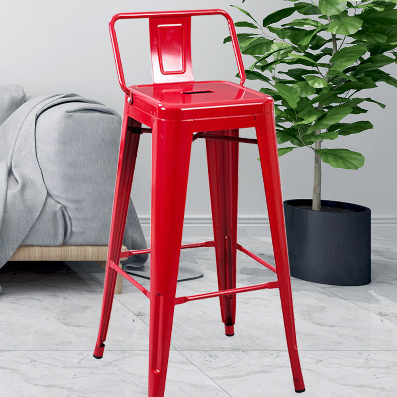 Industrial Iron Bar Stool — Yellow