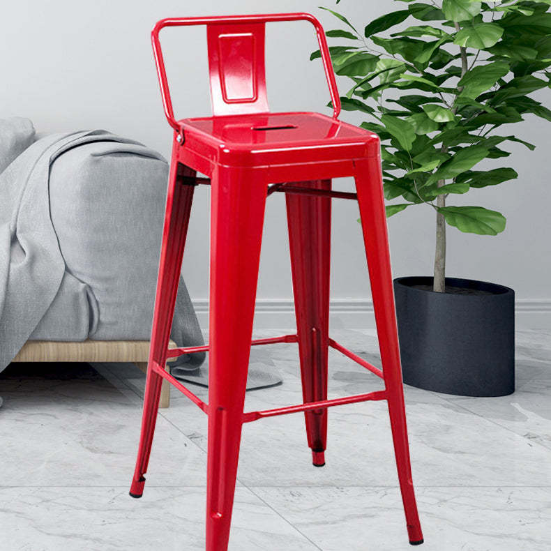 Industrial Iron Bar Stool — Yellow