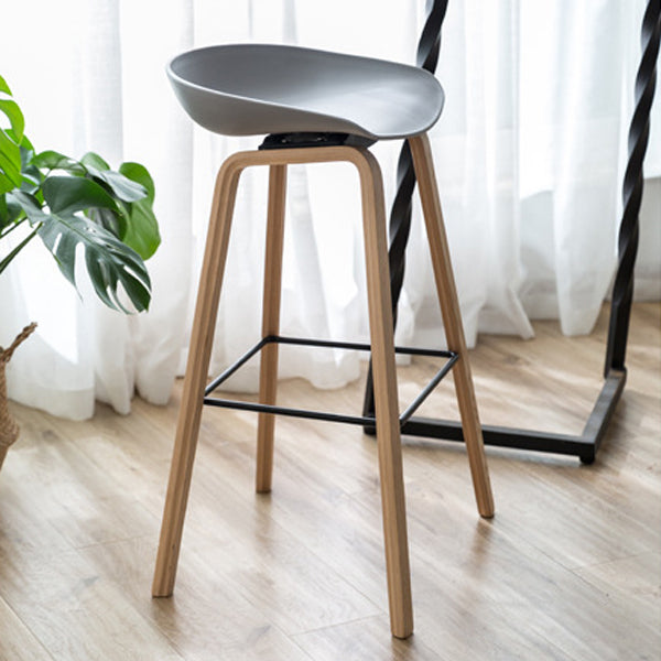 Scandinavian Oval Wood Bar Stool