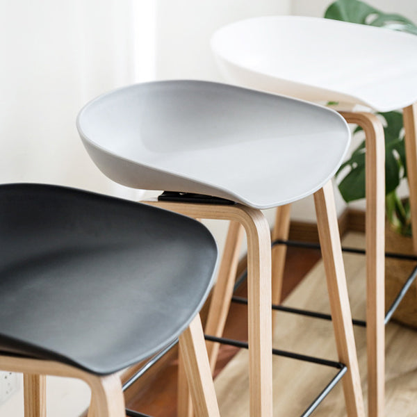 Scandinavian Oval Wood Bar Stool