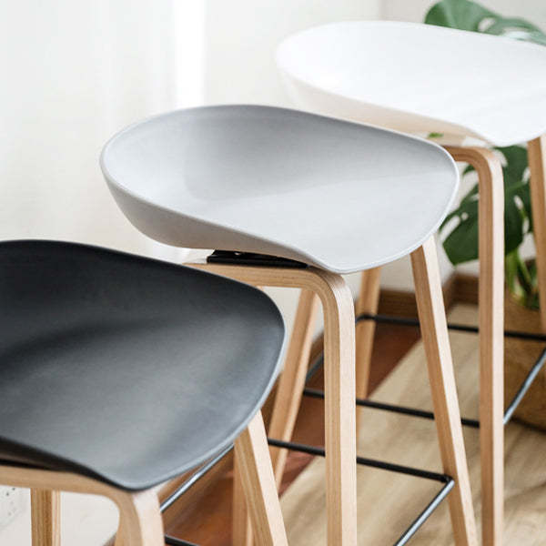 Scandinavian Oval Wood Bar Stool