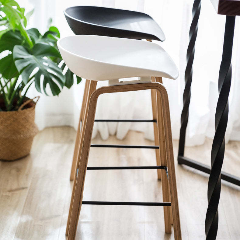 Scandinavian Oval Wood Bar Stool