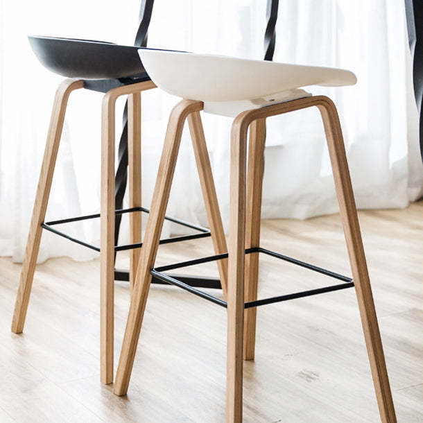 Scandinavian Oval Wood Bar Stool
