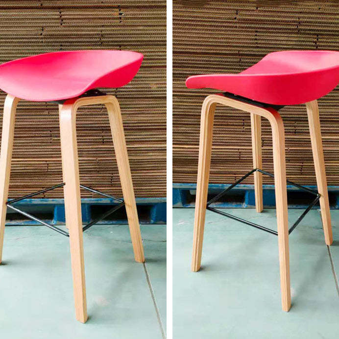 Scandinavian Oval Wood Bar Stool