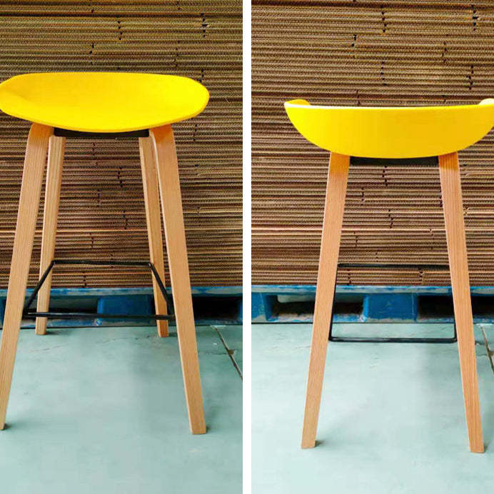 Scandinavian Oval Wood Bar Stool