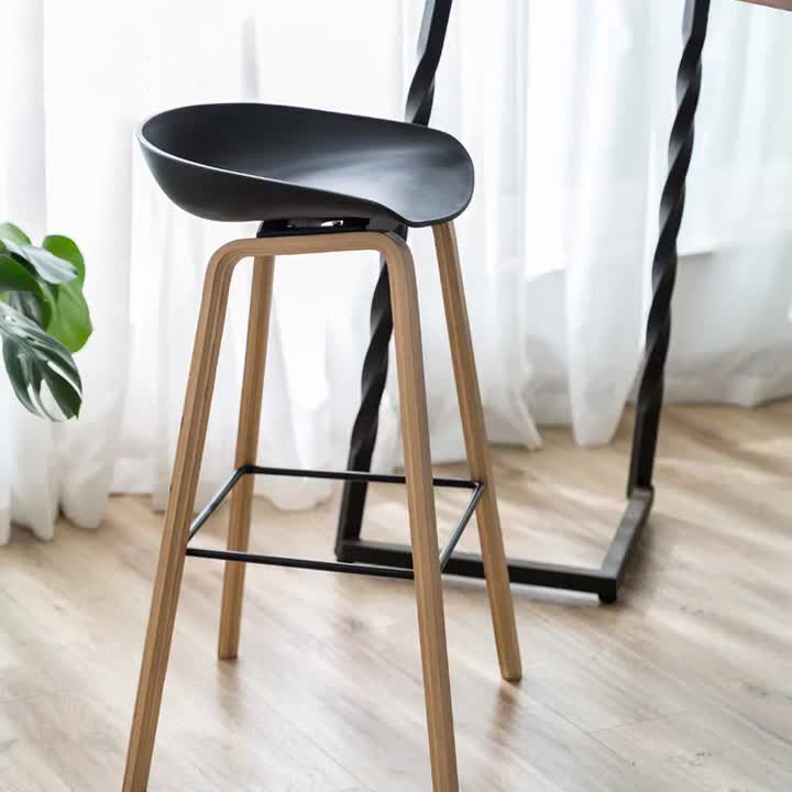 Scandinavian Oval Wood Bar Stool