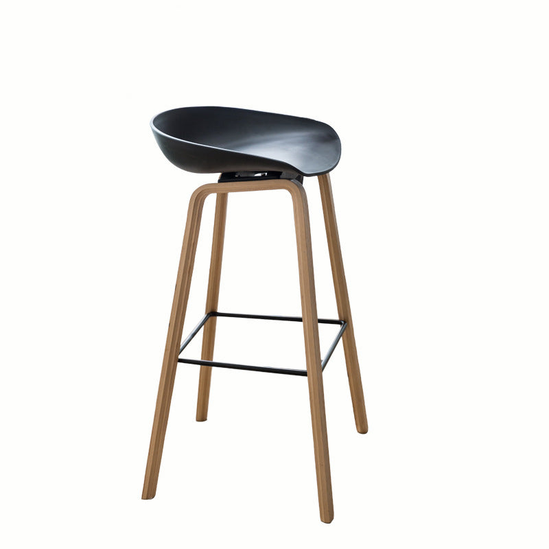 Scandinavian Oval Wood Bar Stool