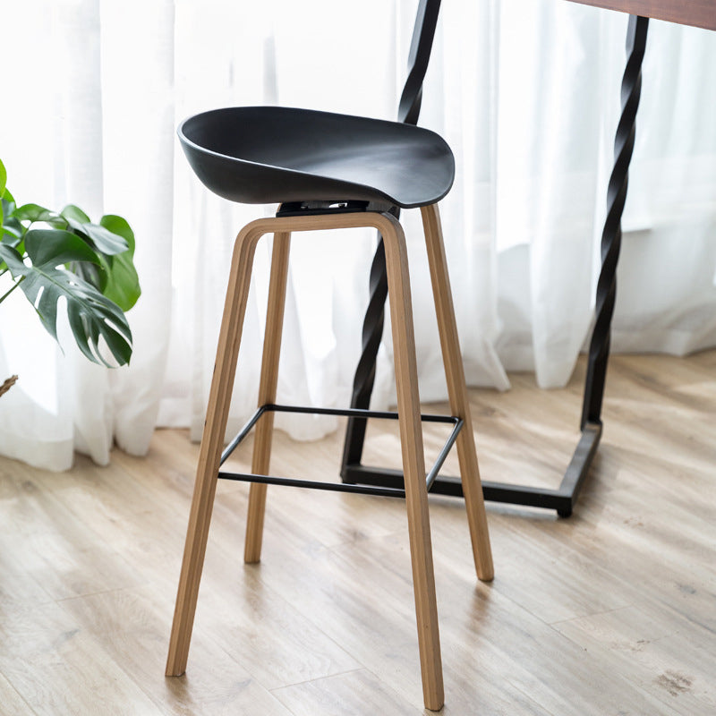 Scandinavian Oval Wood Bar Stool