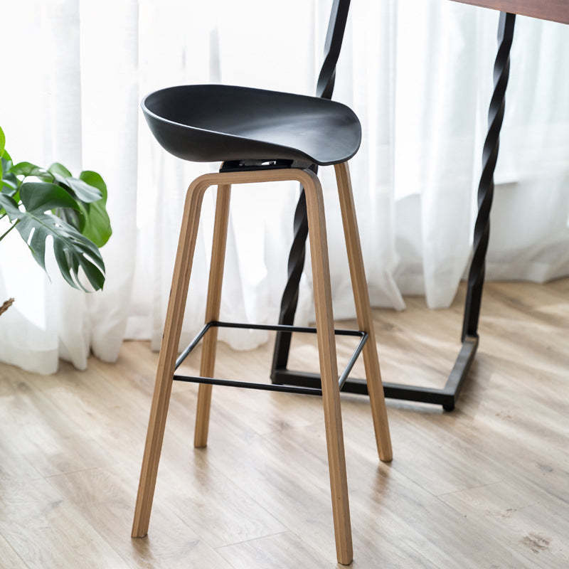 Scandinavian Oval Wood Bar Stool