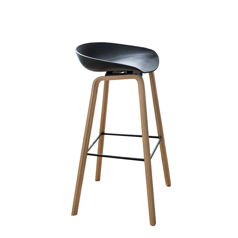 Scandinavian Oval Wood Bar Stool