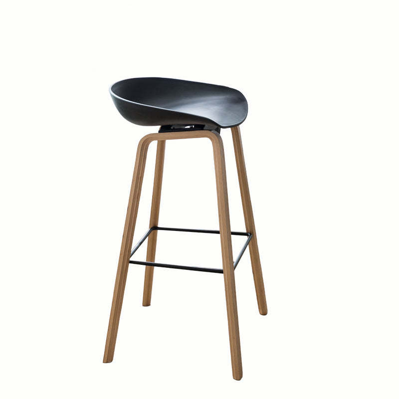 Scandinavian Oval Wood Bar Stool