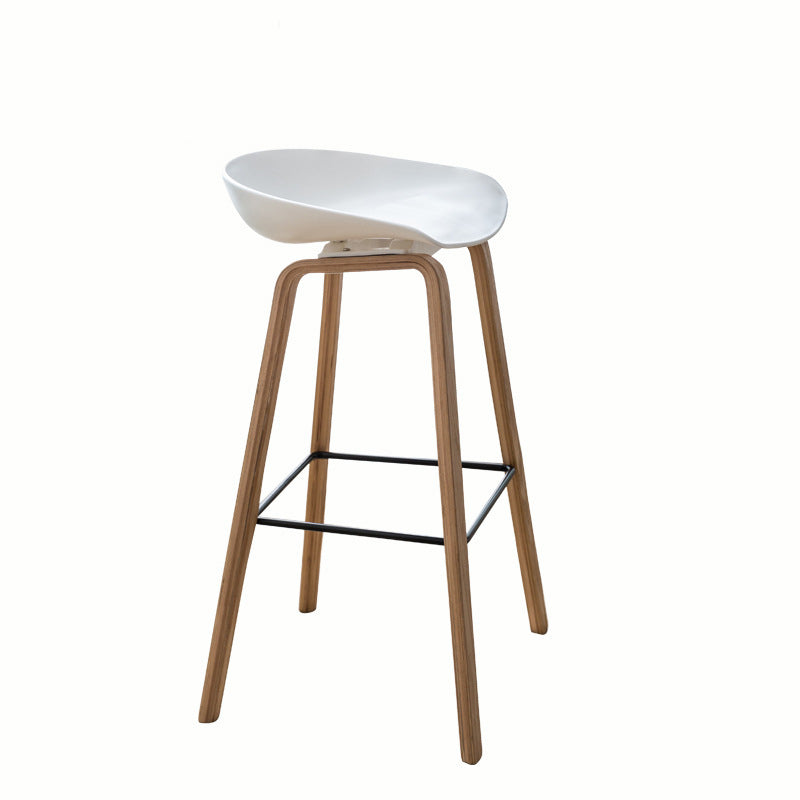Scandinavian Oval Wood Bar Stool