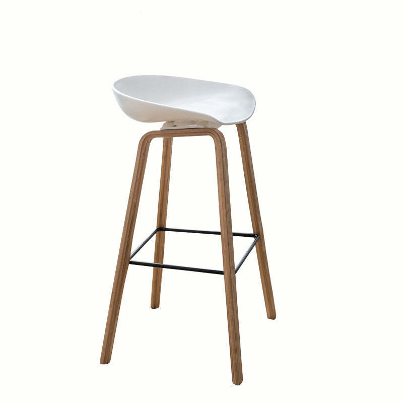 Scandinavian Oval Wood Bar Stool