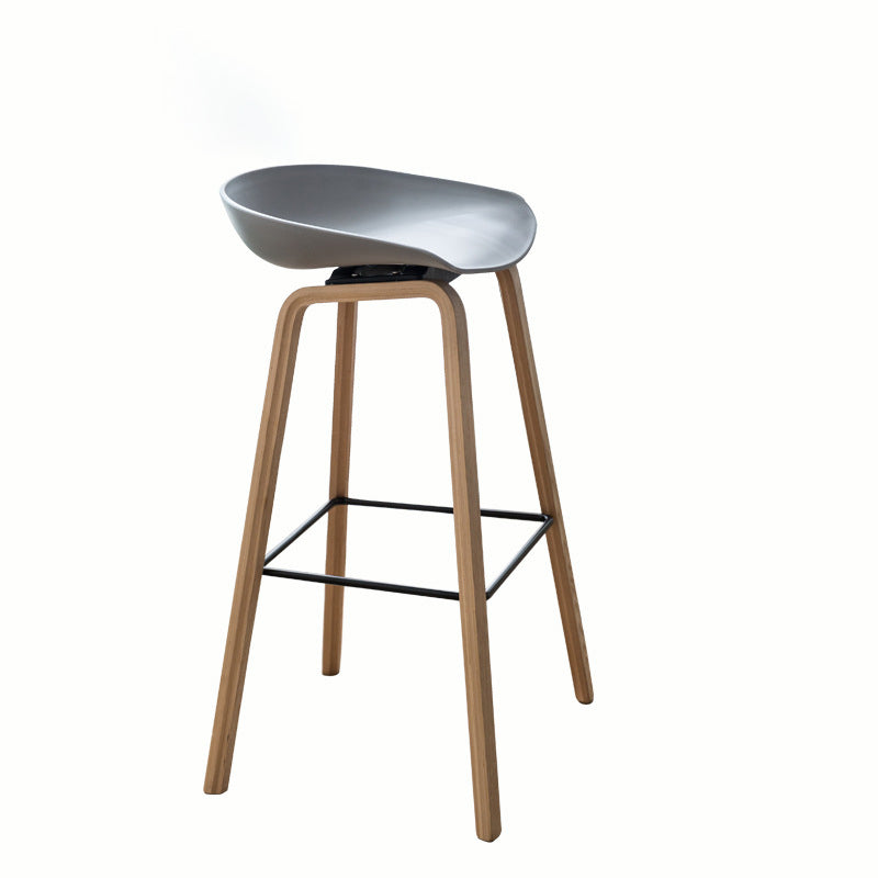 Scandinavian Oval Wood Bar Stool