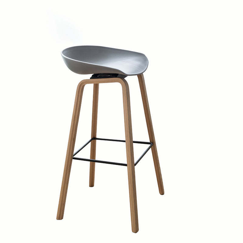 Scandinavian Oval Wood Bar Stool