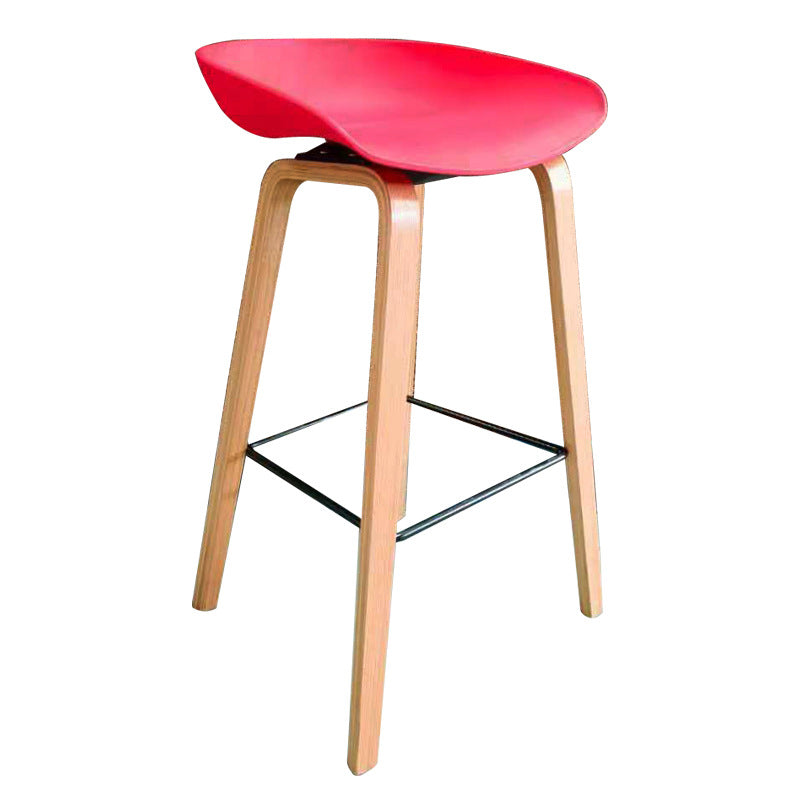 Scandinavian Oval Wood Bar Stool