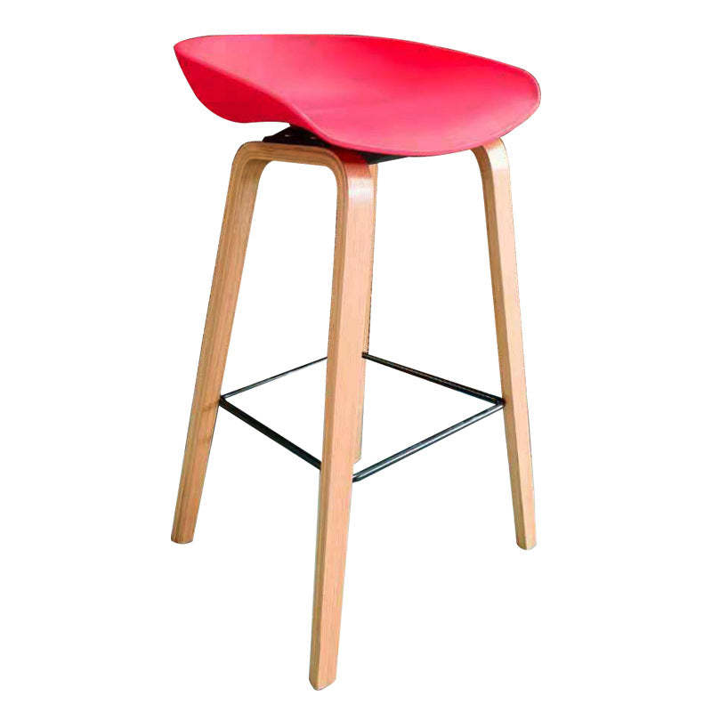 Scandinavian Oval Wood Bar Stool