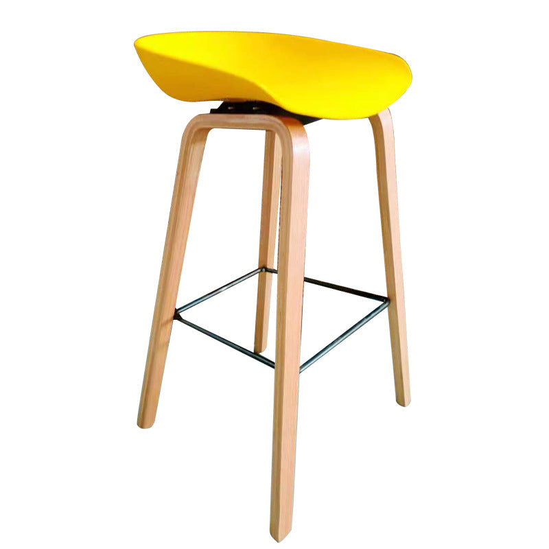Scandinavian Oval Wood Bar Stool