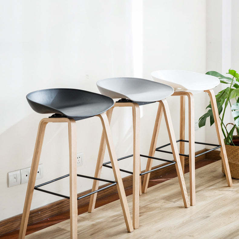 Scandinavian Oval Wood Bar Stool