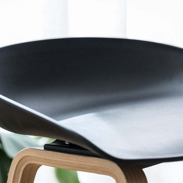 Scandinavian Oval Wood Bar Stool — Yellow