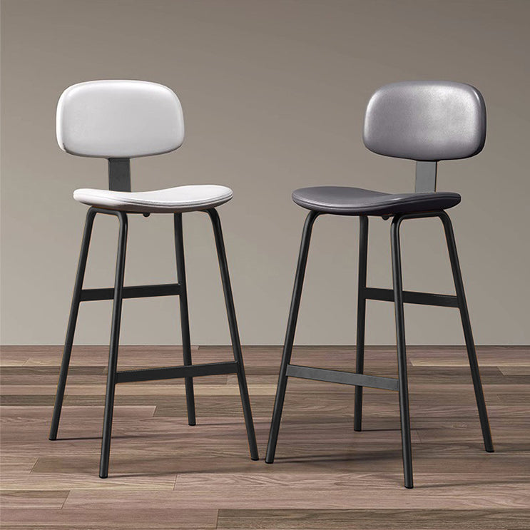Industrial Leather Iron Bar Stool