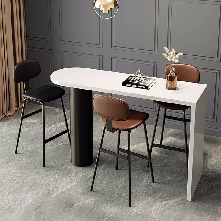 Industrial Leather Iron Bar Stool