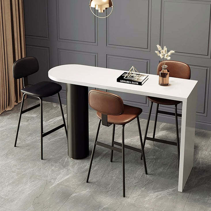 Industrial Leather Iron Bar Stool