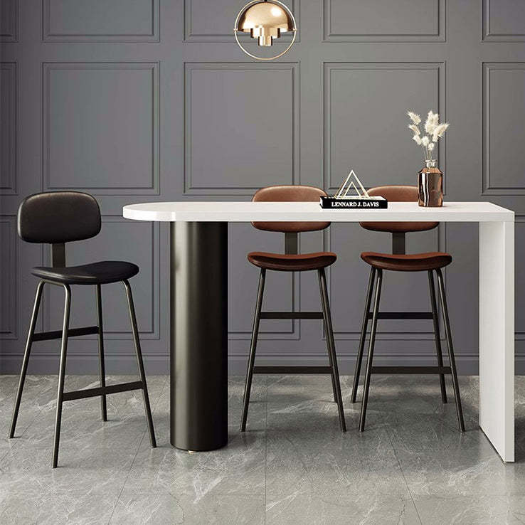 Industrial Leather Iron Bar Stool