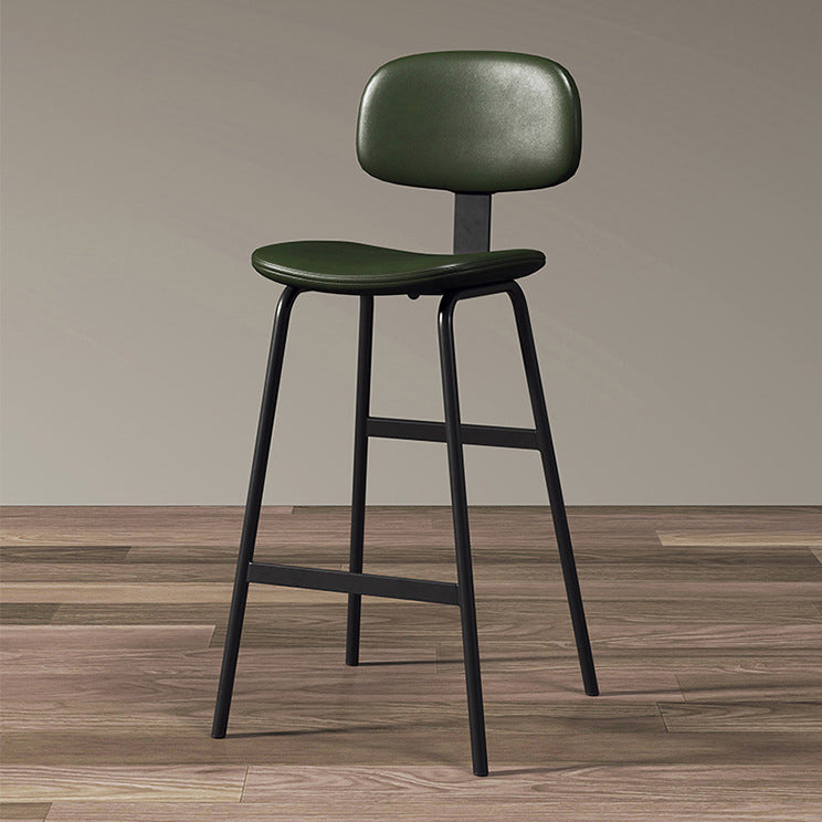 Industrial Leather Iron Bar Stool