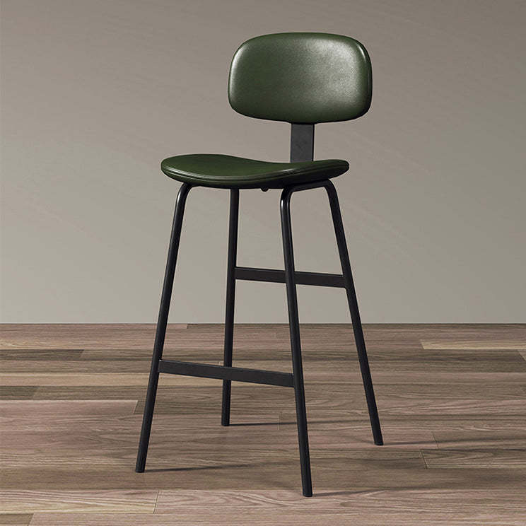 Industrial Leather Iron Bar Stool