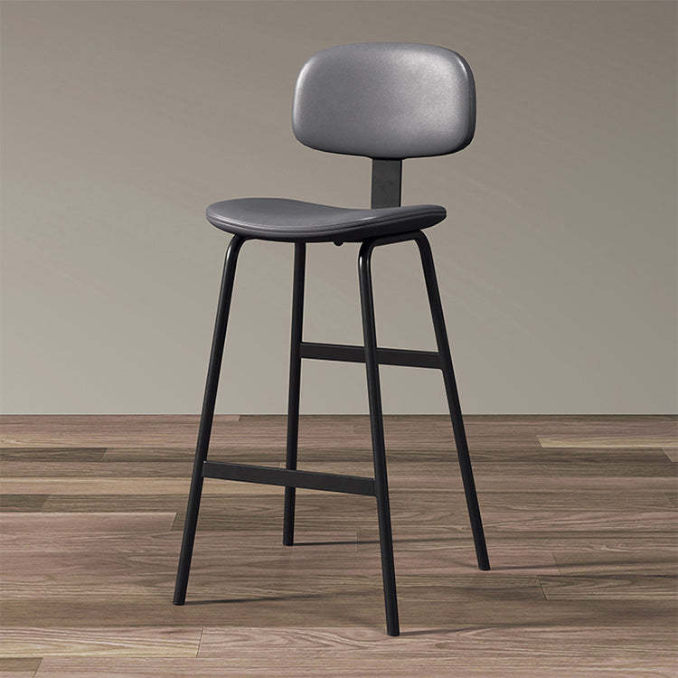 Industrial Leather Iron Bar Stool