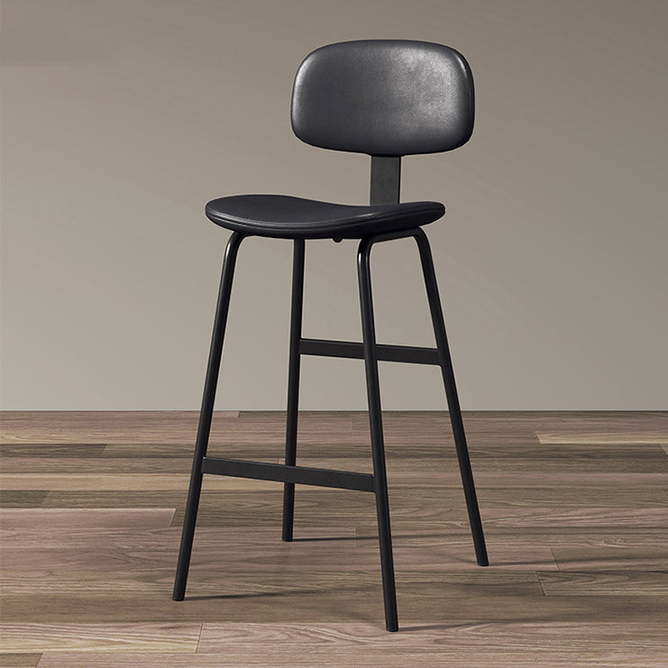 Industrial Leather Iron Bar Stool