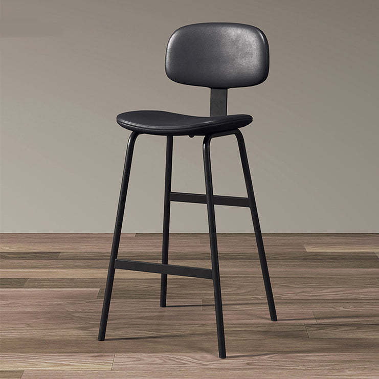 Industrial Leather Iron Bar Stool